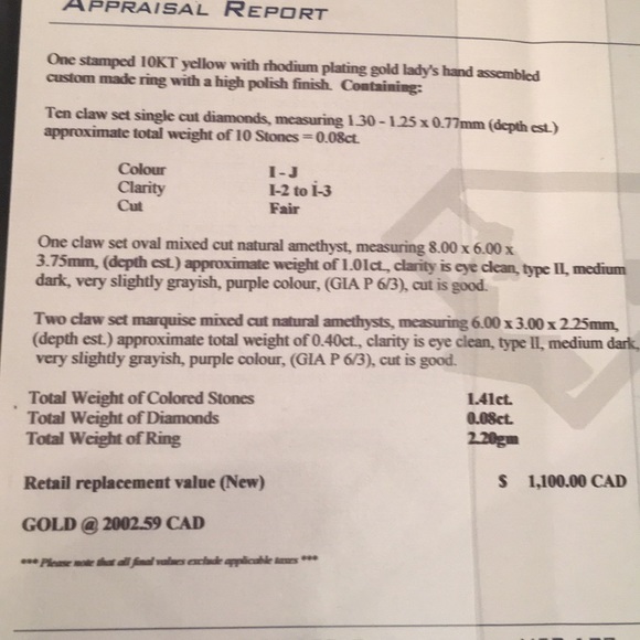 10k Gold Diamond & Amethys ring beautiful - Picture 10 of 13